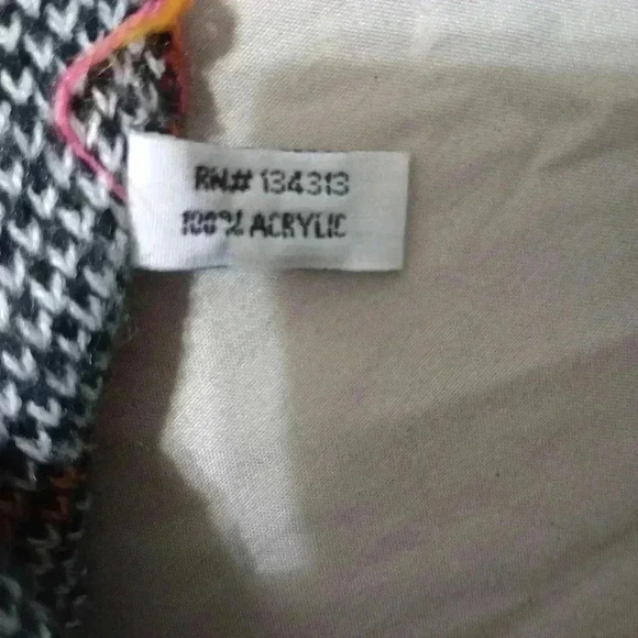 Serape Poncho Cow Skull Print W/ Fringe Multicolor Boho Shawl Hippie Hipster - Picture 3 of 4